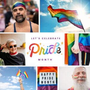 Collage of Pride photos celebrating pride month